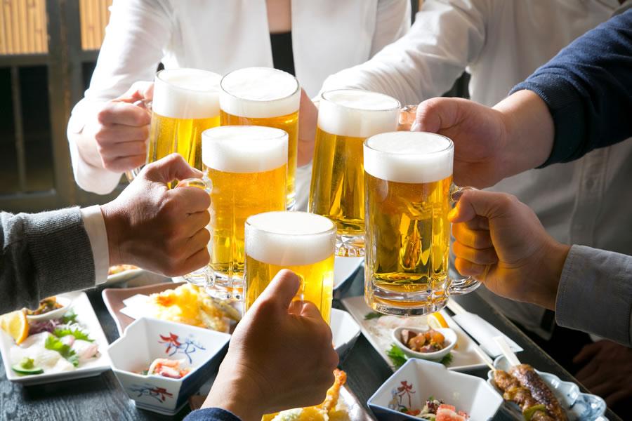ビールで乾杯