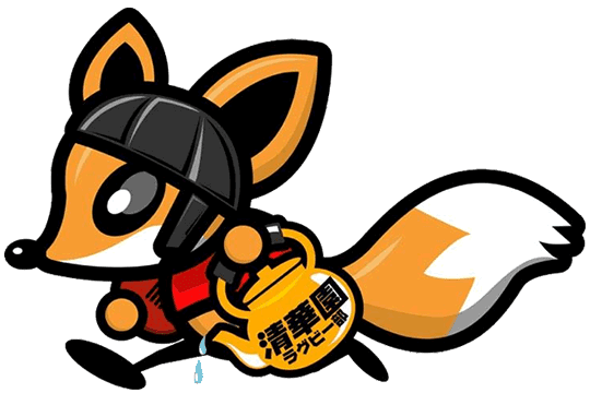 精華園ラグビー部のキャラクターイラスト：やかんを片手に走ります