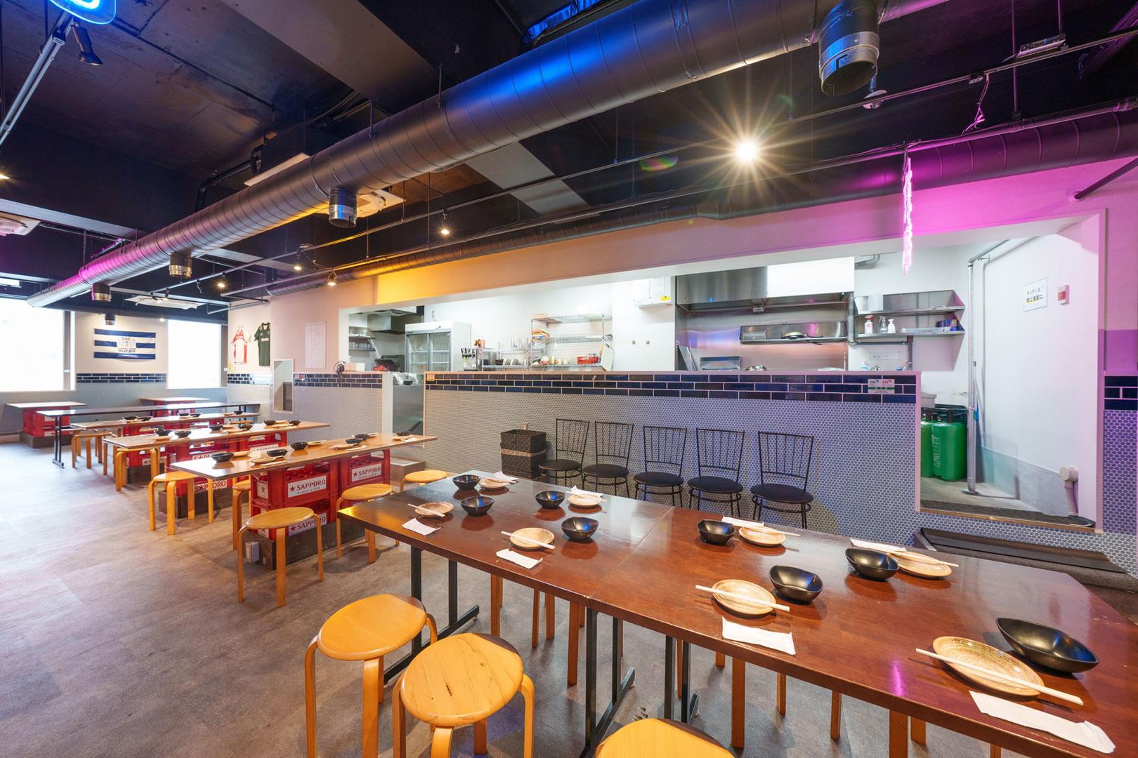 The interior of Kyoto's gyoza izakaya restaurant Seikaen